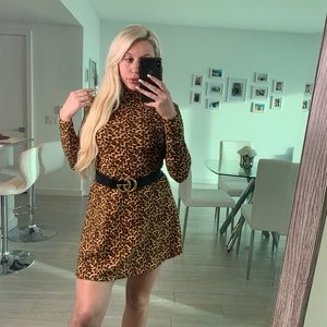 Long Sleeve Cheetah Dress